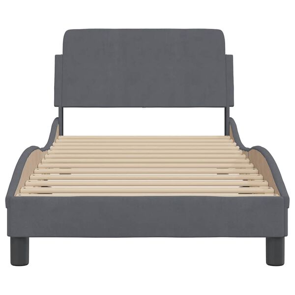 vidaXL Estructura de cama Dover terciopelo gris oscuro 90x200 cm