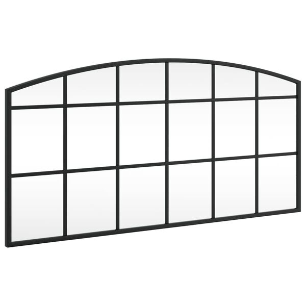vidaXL Espejo de pared arco de hierro negro 80x40 cm