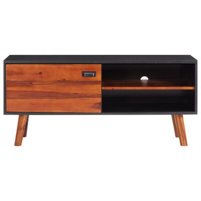 vidaXL Mueble para TV de madera maciza de acacia y MDF 110x35x50 cm