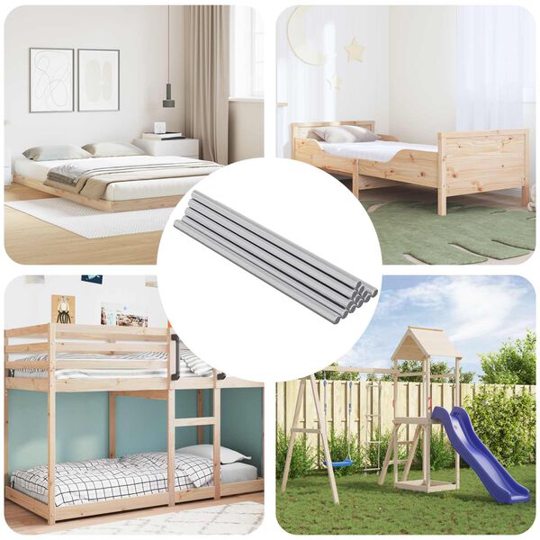 vidaXL Varilla Roscada 800 pcs Plateado Acero