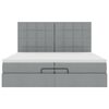 vidaXL Estructura de cama otomana colchones tela gris claro 200x200cm