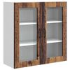 vidaXL Armario de vidrio para pared PORTO Madera vieja 80 x 31 x 80 cm