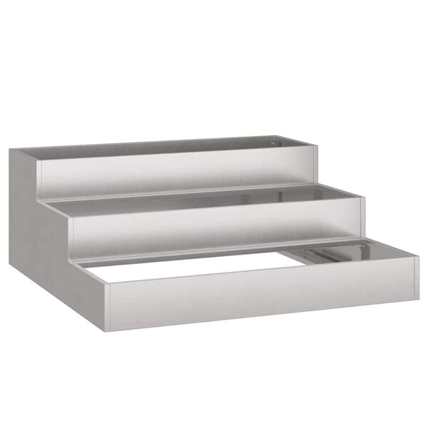 vidaXL Macetero de Jardín Plateado 90 x 90 x 35 cm Acero inoxidable