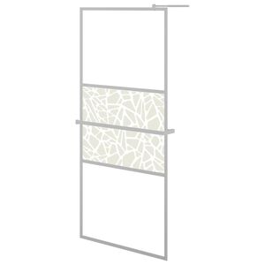vidaXL Mampara ducha con estante vidrio ESG y aluminio cromo 80x195 cm