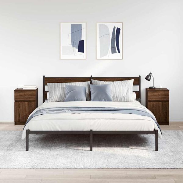 vidaXL Mesitas de noche 2 uds madera roble marrón 39x35x65 cm