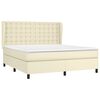 vidaXL Cama box spring con colch&oacute;n cuero sint&eacute;tico crema 180x200 cm