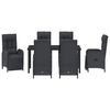 vidaXL Conjunto de Comedor de Jard&iacute;n 7 pcs Negro rat&aacute;n sint&eacute;tico