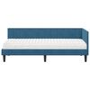 vidaXL Estructura de Cama Esquina con Colch&oacute;n 2 pcs Azul Terciopelo