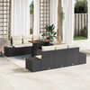 vidaXL Conjunto de sofá de jardín 7 pcs Negro Poliratán