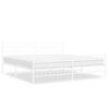 vidaXL Estructura cama sin colch&oacute;n con estribo metal blanco 193x203 cm