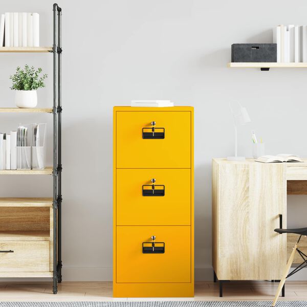 vidaXL Mueble archivador Amarillo Mostaza 45,5 x 42 x 106,5 cm