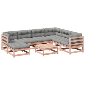 vidaXL Set de sof&aacute;s jard&iacute;n 8 pzas con cojines madera de abeto Douglas