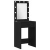 vidaXL Conjunto de mesa de vestidor con LED 2 pcs Roble Negro