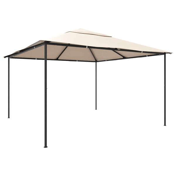 vidaXL Cenador carpa con toldo 4x4 m acero beige