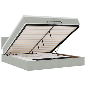 vidaXL Estructura cama otomana colchones terciopelo gris claro