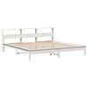 vidaXL Cama con estanter&iacute;a sin colch&oacute;n madera maciza blanca 180x200 cm