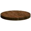vidaXL Encimera Marr&oacute;n Oscuro &Oslash; 50 x 4 cm Madera de Roble S&oacute;lido