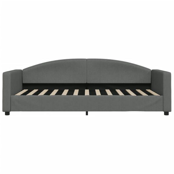 vidaXL Sof&aacute; cama sin colch&oacute;n tela gris oscuro 90x200 cm