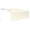 vidaXL Toldo retráctil manual con persiana color crema 4x3 m