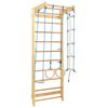 vidaXL Juego de escalada interior con escaleras y anillas madera