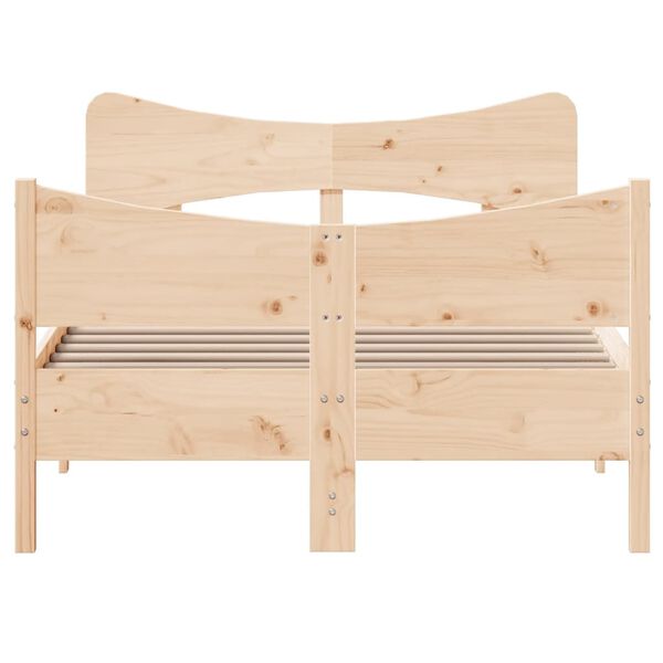 vidaXL Estructura de cama sin colch&oacute;n madera maciza de pino 120x190 cm