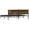 vidaXL Estructura de cama sin colch&oacute;n metal roble ahumado 193x203 cm