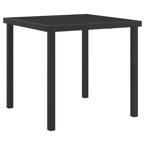 vidaXL Mesa de Jardín Negro 80 x 80 x 73 cm Madera maciza de Teca