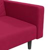 vidaXL Sof&aacute; cama de 2 plazas con dos almohadas terciopelo rojo tinto