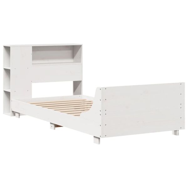 vidaXL Estructura de cama sin colch&oacute;n madera de pino blanca 90x200 cm