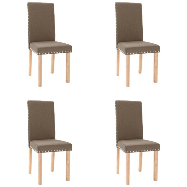 vidaXL Silla de comedor de tela gris taupe 4 unidades
