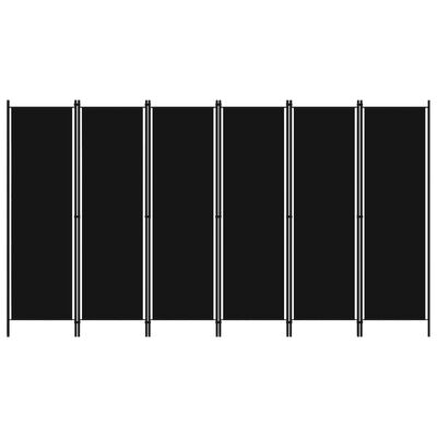 vidaXL Biombo divisor de 6 paneles negro 300x180 cm