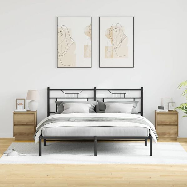 vidaXL Armario de Noche 2 pcs Roble artesanal 39 x 34,5 x 50 cm