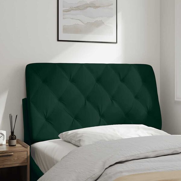 vidaXL Cabecero de cama acolchado terciopelo verde oscuro 100 cm