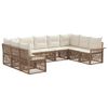 vidaXL Conjunto de sof&aacute;s de jard&iacute;n 9 uds. Beige rat&aacute;n sint&eacute;tico