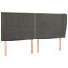 vidaXL Cabecero con orejas de terciopelo gris oscuro 163x23x118/128 cm