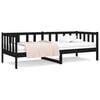 vidaXL Sof&aacute; cama sin colch&oacute;n madera maciza de pino negro 90x190 cm