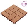 vidaXL Tile de Decking 11 pcs Teca 30 x 30 cm WPC