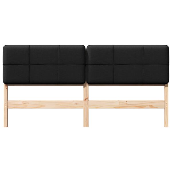 vidaXL Cabecero tapizado Marr&oacute;n y Negro 200 cm Madera de pino macizo