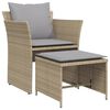 vidaXL Sill&oacute;n de jard&iacute;n con reposapi&eacute;s rat&aacute;n sint&eacute;tico beige