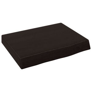 vidaXL Estante pared madera roble tratada marr&oacute;n oscuro 40x30x(2-4) cm