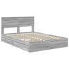 vidaXL Cama con almacenamiento con cabecera Gris Sonoma 140 x 200 cm