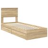 vidaXL Cama con almacenamiento con cabecera Roble Sonoma 75 x 190 cm