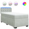 vidaXL Cama box spring con colch&oacute;n terciopelo gris claro 100x200 cm