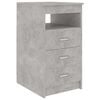 vidaXL Cajonera de madera contrachapada gris hormig&oacute;n 40x50x76 cm