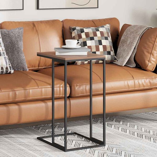 vidaXL Mesa auxiliar de madera de ingenier&iacute;a negro 40x30x59 cm