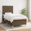 vidaXL Cama box spring con colch&oacute;n tela marr&oacute;n oscuro 90x190 cm