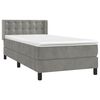 vidaXL Cama box spring con colch&oacute;n terciopelo gris claro 100x200 cm