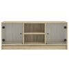 vidaXL Mueble de TV con puertas de vidrio roble Sonoma 102x37x42 cm