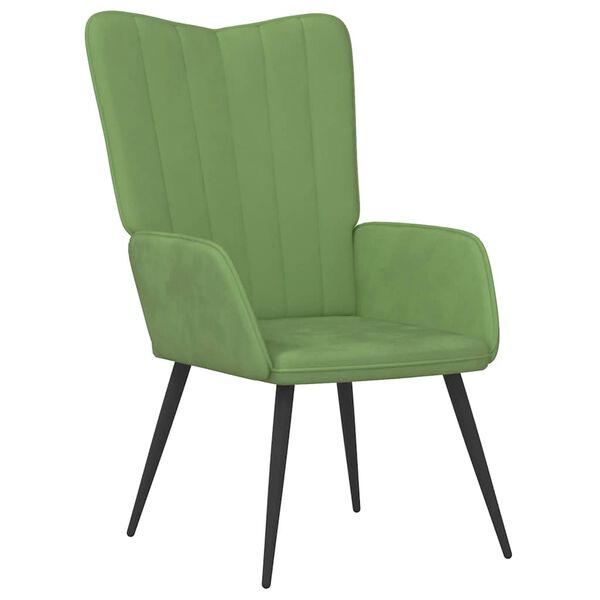 vidaXL Sill&oacute;n de relax de terciopelo verde claro