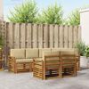 vidaXL Juegos de sof&aacute;s 7 pcs Natural y Beige Madera de Acacia S&oacute;lida